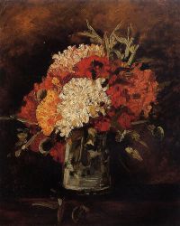 Vase with Carnations -  Vincent Van Gogh Oil Painting