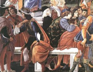 Three Temptations of Christ (detail 2) (Cappella Sistina, Vatican) -  Sandro Botticelli oil painting