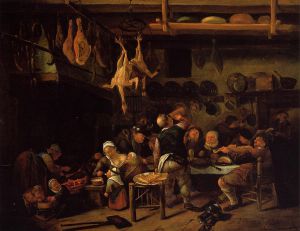 The Fat Kitchen -  Jan Steen oil painting