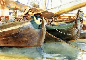 Boats, Venice -   John Singer Sargent Oil Painting