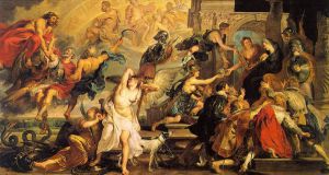 Apotheosis of Henry IV and the Proclamation of the Regency of Marie de Medici - Peter Paul Rubens Oil Painting