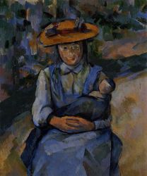 Little Girl with a Doll - Paul Cezanne Oil Painting