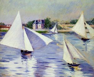 Sailboats on the Seine at Argenteuil -   Gustave Caillebotte Oil Painting