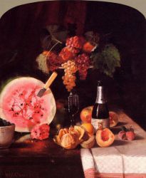 Still Life with Watermelon -  William Merritt Chase Oil Painting