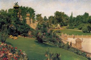 Terrace at the Mall, Cantral Park -  William Merritt Chase Oil Painting