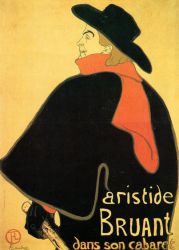 Aristide Bruant dans son Cabaret - Henri De Toulouse-Lautrec Oil Painting