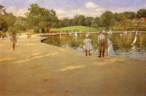 The Lake for Miniature Yachts -   William Merritt Chase Oil Painting