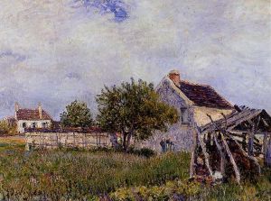 An Old Cottage at Sablons - Alfred Sisley Oil Painting