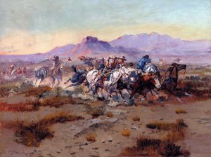 The Attack -  Charles Marion Russell Oil Painting