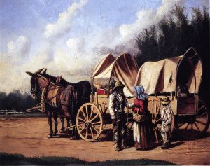 Covered Wagon with Negro Family -   William Aiken Walker Oil Painting