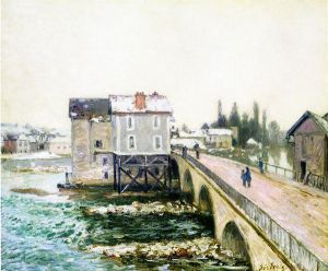 The Bridge and Mills of Moret, Winter\'s Effect - Oil Painting Reproduction On Canvas