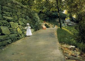 In the Park-a By-Path - William Merritt Chase Oil Painting