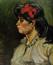 Portrait of a Woman with a Red Ribbon - Oil Painting Reproduction On Canvas