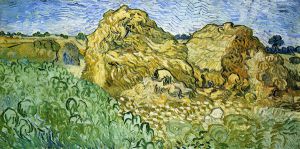 Field with Stacks of Wheat -   Vincent Van Gogh Oil Painting