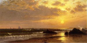 Seascape with Sunset -   Alfred Thompson Bricher Oil Painting