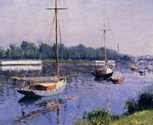 The Basin at Argenteuil - Gustave Caillebotte Oil Painting