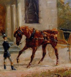 Equipage au Bosc - Henri De Toulouse-Lautrec Oil Painting