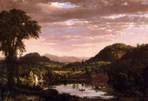 New England Landscape - Frederic Edwin Church Oil Painting