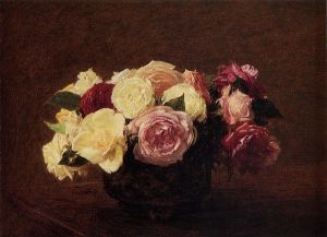 Roses 5 - Henri Fantin-Latour Oil Painting