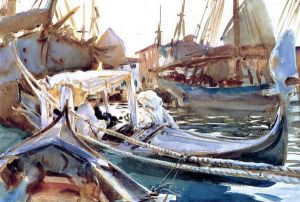 Sketching on the Giudecca -   John Singer Sargent Oil Painting