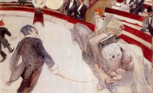 At the Cirque Fernando: The Ringmaster -  Henri De Toulouse-Lautrec Oil Painting