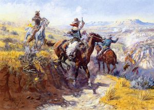 Smoking Them Out - Charles Marion Russell Oil Painting