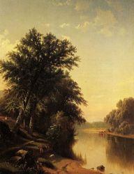 By the River - Alfred Thompson Bricher Oil Painting