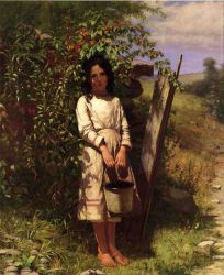 Blackberry Picking - Oil Painting Reproduction On Canvas