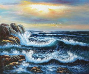 Seagull's Landing - Oil Painting Reproduction On Canvas