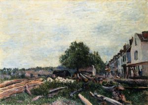 Construction Site at Saint-Mammes II - Alfred Sisley Oil Painting