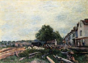 Construction Site at Saint-Mammes II -   Alfred Sisley Oil Painting