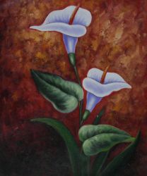 Two Calla Lilies - Oil Painting Reproduction On Canvas