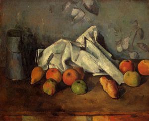 Still Life with Milk Can and Apples -   Paul Cezanne Oil Painting