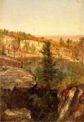 Rock Ledge and Pond - Thomas Worthington Whittredge Oil Painting