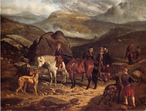 Hunting on the Scottish Highlands -   Arthur Fitzwilliam Tait Oil Painting