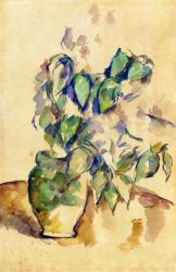 Leaves in a Green Pot -   Paul Cezanne Oil Painting