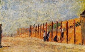Peasants Driving Stakes - Georges Seurat Oil Painting
