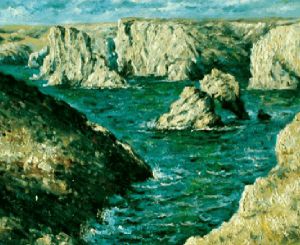 The Rocks at Belle-Ile Gallery Wrap -   Claude Monet Oil Painting