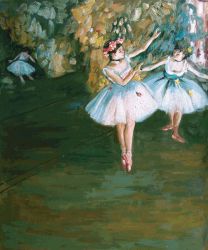 Two Dancers on Stage III -   Edgar Degas Oil Painting
