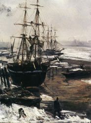 The Thames in Ice -  James Abbott McNeill Whistler Oil Painting