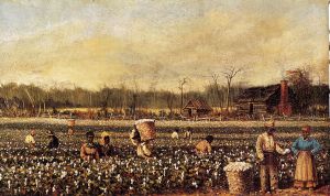 Cotton Picking in Front of the Quarters - William Aiken Walker Oil Painting