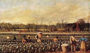 Cotton Picking in Front of the Quarters -  William Aiken Walker Oil Painting