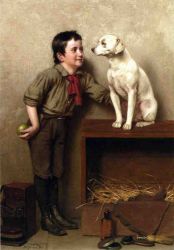 His Favorite Pet - John George Brown Oil Painting