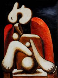 Woman in Red Armchair -  Pablo Picasso Oil Painting