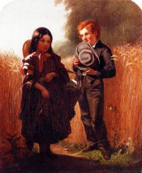 Coming Thro\' the Rye -  John George Brown Oil Painting