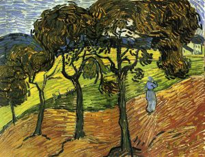 Landscape with Trees and Figures -   Vincent Van Gogh Oil Painting