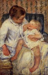 The Child's Bath II - Mary Cassatt oil painting,