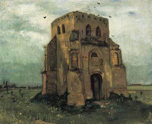 Country Churchyard and Old Church Tower -  Vincent Van Gogh Oil Painting