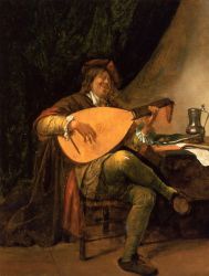 Self Portrait as a Lutenist - Jan Steen Oil Painting