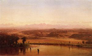 Along the Platte River, Colorado - Thomas Worthington Whittredge Oil Painting